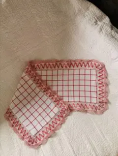 vintage クロシェ編み ニットエプロン レッド hooked vintage クロシェ編み ニットエプロン レッド hooked - メルカリ