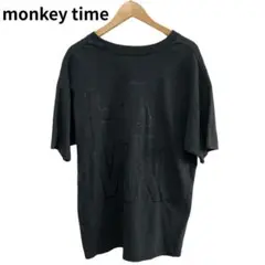 モンキータイム　Tシャツ　ブラック　オーバーサイズ　ブラック　半袖　丸首　L