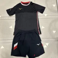 Mizuno スポーツウェアセット 黒/赤モレリア　上下Sサイズ