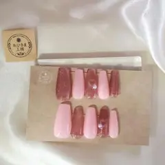 #560 ハンドメイド ネイルチップ ピンク系