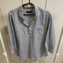 BURBERRY BLACK LABEL ストライプ 七分袖シャツ