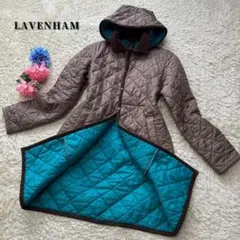 希少カラー✨ラベンハム　ブラントン　キルティングコート　フード付　ブラウン