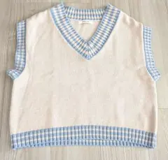 AS KNOW AS Vネック ニットベスト フリーサイズ