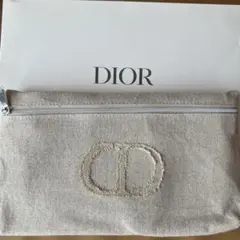 新品 Dior ディオール　ノベルティ ベージュ リネン ポーチ 2023年