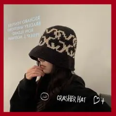 クラッシャーハット 秋冬 ニット帽 韓国ファッション ストリート系