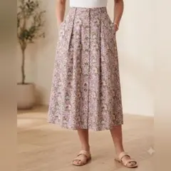 axes femme 花柄ロングフレアスカート M