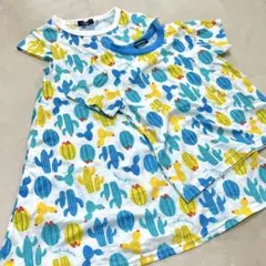 半袖 サボテン柄 ワンピース100、 Tシャツ90、セットのサムネイル