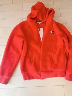 トミーヒルフィガー フード付きボアジャケット オレンジ