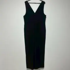 ユニクロ UNIQLO Vネックサロペット ジャンプスーツ　ブラックL ゆったりのサムネイル