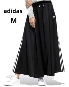【極美品】adidasアディダス オリジナルス　ロングサテンスカート　M 黒のサムネイル