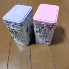フラワー柄 キャニスター 2個セットのサムネイル