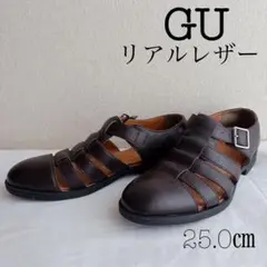 GU リアルレザー グルカサンダル ダークブラウン 25.0cmのサムネイル