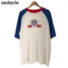 セダクル　Y2K　リンガー風Tシャツ　レディース　プリント　半袖　ワンスター　Lのサムネイル