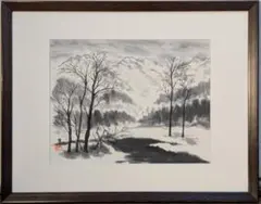 真作 肉筆原画 墨絵 ミクストメディア 春 絵画 - メルカリ