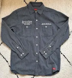 ディッキーズ ストライプ長袖シャツ Mサイズ