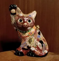 九谷焼 招き猫 5.5号 赤盛 右手上げ 新品箱付き - メルカリ