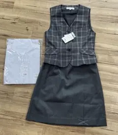 事務服　セットアップ　スカート　ベスト　シャツ