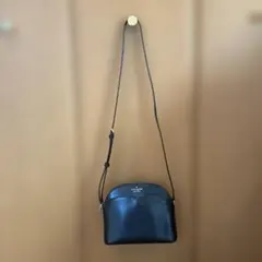 【美品】kate spade ブラックレザーショルダーバッグ