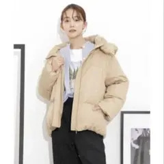【まこ様専用】ベージュ フード付き ダウンジャケット