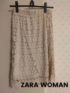 ZARA WOMAN ザラ レース タイトスカート ベージュ S 花柄モチーフのサムネイル