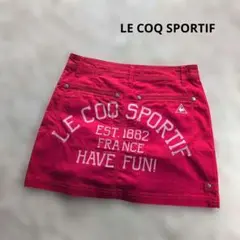 LE COQ SPORTIFゴルフウェア スカートレッド赤ロゴ　インナーパンツ付