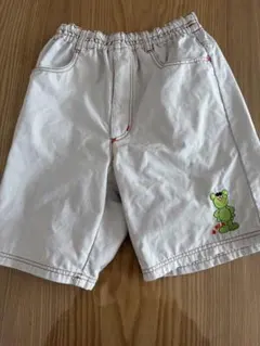 ホワイトハーフパンツ 刺繍キャラクター付き