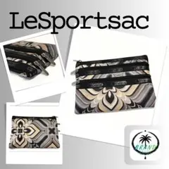 新品タグ付 LeSportsac レスポートサック 長財布 ゼブラ柄 黒ベージュ