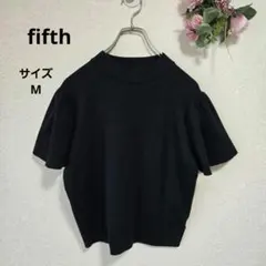 fifth フィフス フレアショルダーボトルネックニット ブラック Mのサムネイル