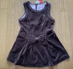 ミキハウス 120 ノースリーブワンピース ブラウン