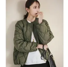 新品　TAION 　UNFILO キルティングダウンショート丈ジャケット 　L