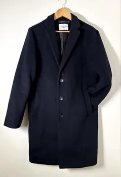 RAGEBLUE メリノウール混 チェスターコート ネイビー M