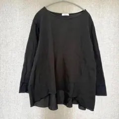 美品✦a.v.v ギャザーコットンカットソー M 黒ブラック ゆったり