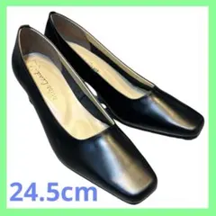 訳あり 送料込 レディース黒ハイヒールパンプス24.5cm