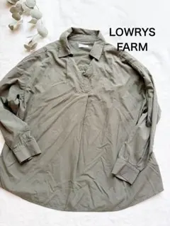【LOWRYS FARM】長袖 カーキ　チュニックシャツのサムネイル