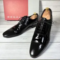 1346【極美品】リーガル 31TR ストレートチップ レザー 黒 26.5