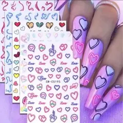 ネイルシール 5枚セットハートデザイン
