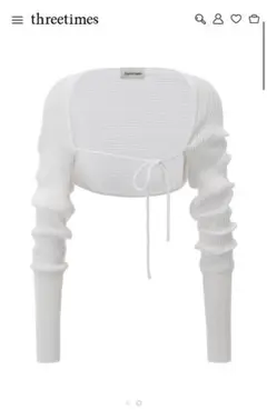 threetimes ボレロ カーディガン ホワイト 白