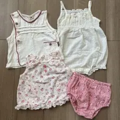 ベビー70㎝　花柄タンクトップとショートパンツセット ＆80㎝タンク　おまけ付