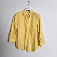 ユナイテッドアローズ　リネン　麻　コットン　シャツ　黄色　M