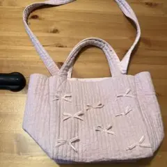 gypsohila ジプソフィア Town Bag (S) リボンバッグ　ピンク