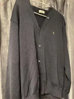 ブラック Vネック カーディガン K刺繍 関東第一カーディガン