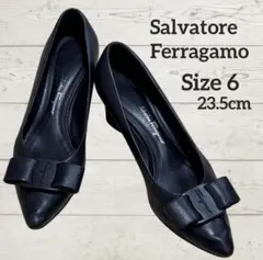 Salvatore Ferragamo ブラックパンプス 6号