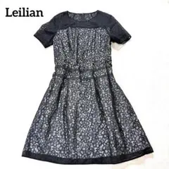 【レリアン】 L-LL レースワンピース ブラック　半袖　 13＋