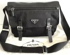 極美品 ■ プラダPRADA ナイロンショルダーブラック黒