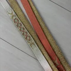 上質な帯締め　未使用に近い　逸品　フォーマル　薄オレンジ　薄緑　暈し　金糸
