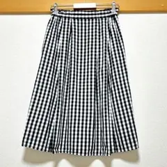 pink adobe タックフレアスカート Mサイズ ギンガムチェック コットン