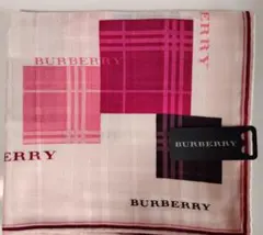 【バーバリーBurberry】絹糸大判ハンカチ新品同様