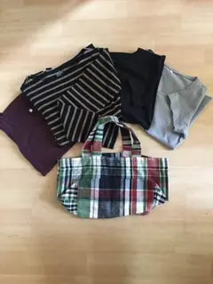 全部無印 半袖Tシャツ、長袖袖ボーダー、タンクトップ 、バッグ
