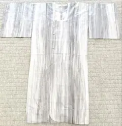 高級 雨コート 道行コート 墨流し グレー 木目柄 和装小物 正絹