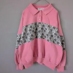 Silver Cord シルバーコード 【P/L】 花柄切り替えピンクトレーナー